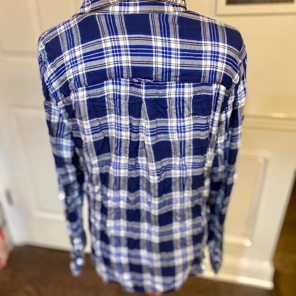 Como Vintage Blue and White Plaid Button Up Shirt - Picture 3 of 5